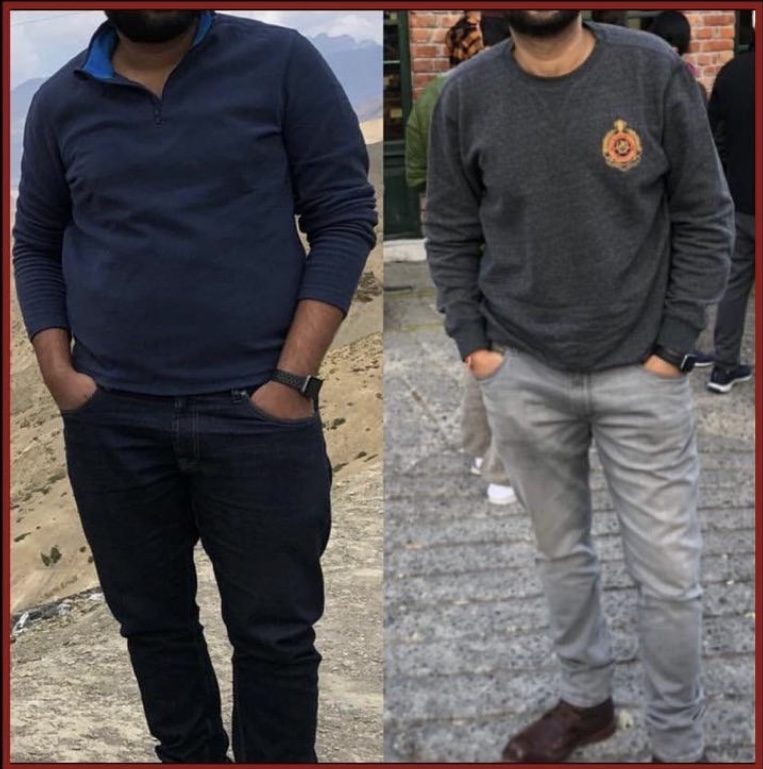 Client before and after: 15 kg lost in 14 weeks